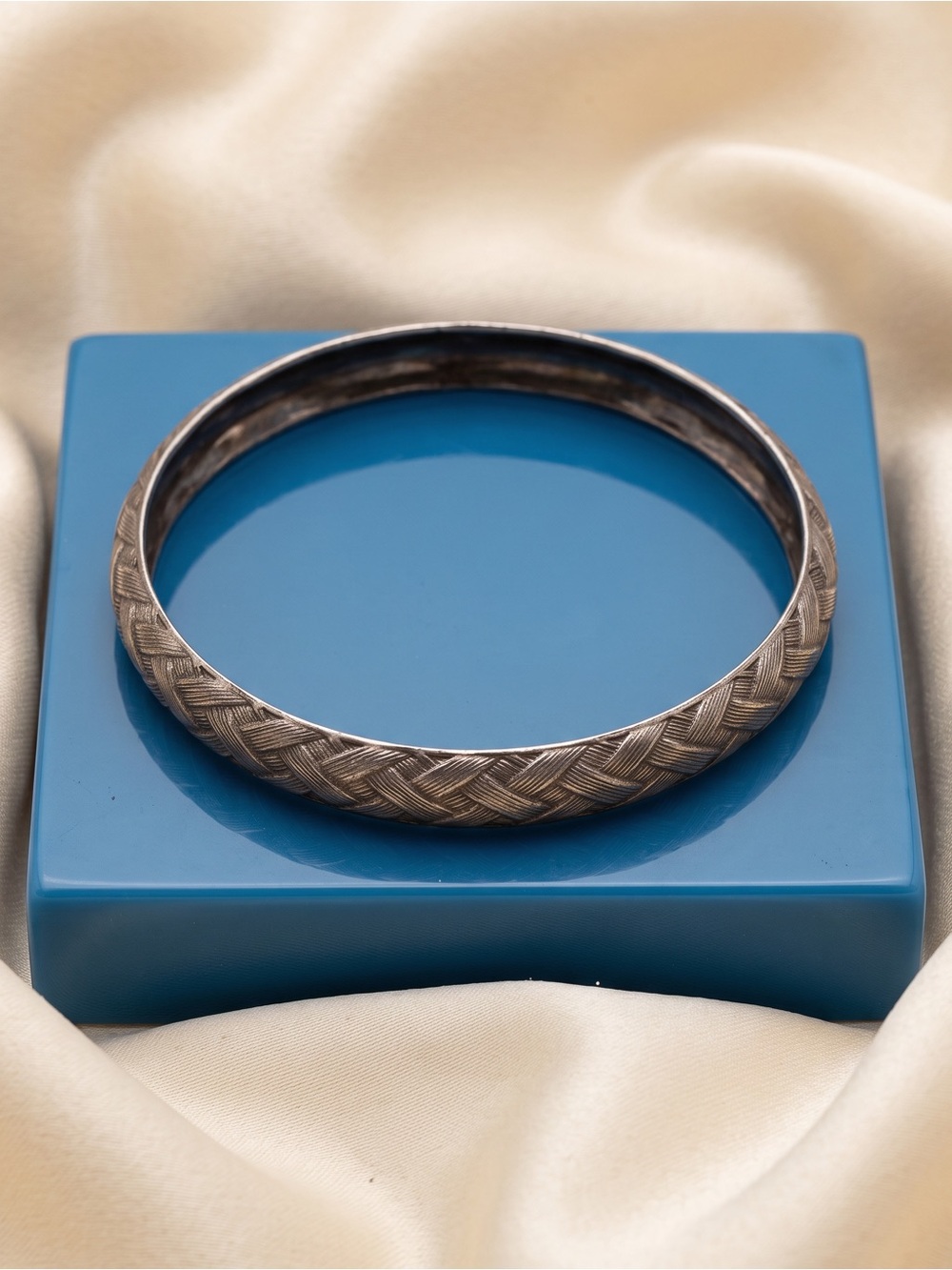Braided Silver Tone Bangle